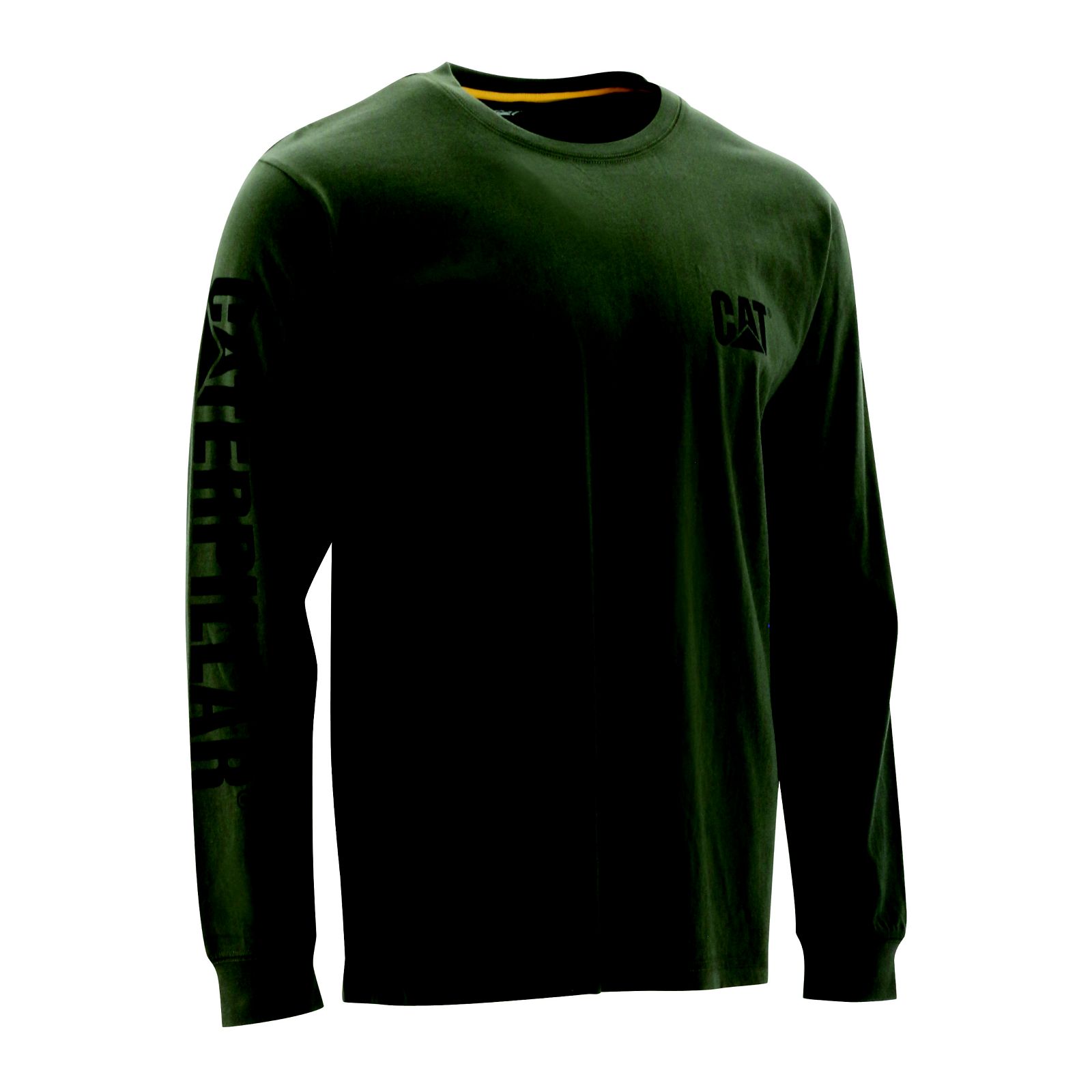Caterpillar T-Shirts UAE Online - Caterpillar Trademark Banner Long Sleeve Mens - Green HRZPOK482